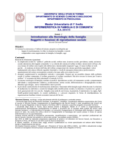 Master Universitario di I^ livello INFERMIERISTICA DI FAMIGLIA E