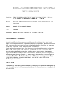 pratica dell`accompagnamento e della collaborazione al pianoforte