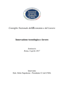 "Innvoazione tecnologia e lavoro" - 6 aprile