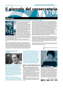 il giornale del conservatorio - Conservatorio della Svizzera Italiana