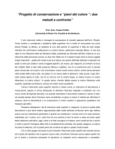 “Progetto di conservazione e “piani del colore
