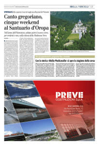 Canto gregoriano, cinque weekend al Santuario d