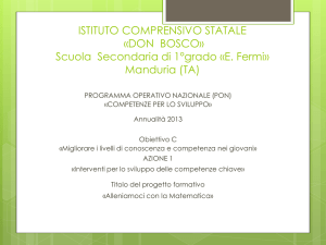 Presentazione Progetto PON Alleniamoci con la matematica