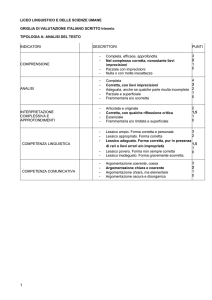 griglia di valutazione