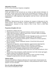 Obiettivi e Programma del corso