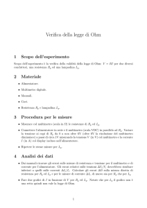 Verifica della legge di Ohm