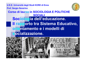 Sociologia dell`educazione. Il rapporto tra Sistema Educativo
