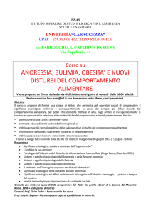 ANORESSIA, BULIMIA, OBESITA` E NUOVI DISTURBI DEL