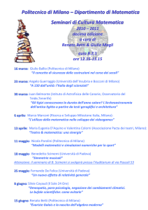 Politecnico di Milano – Dipartimento di Matematica Seminari di
