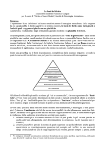 Le fonti del diritto a cura dello studente