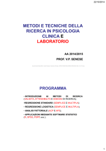 METODI E TECNICHE DELLA RICERCA IN PSICOLOGIA CLINICA