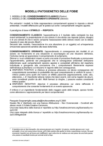 modelli patogenetici delle fobie