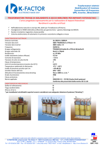 TRASFORMATORI TRIFASE DI ISOLAMENTO A SECCO 400V