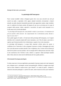 La psicologia dell`emergenza
