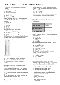 COMPITI DI FISICA per le classi 1^B, 1^D, 1^F