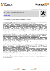 Stili di leadership ed effetti sulla produttività