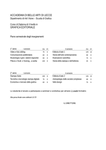 Piano di Studi Biennio Specialistico in Grafica Editoriale