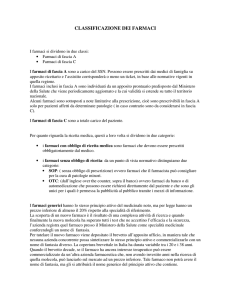 CLASSIFICAZIONE DEI FARMACI