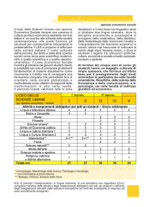 Scienze Umane opzione Economico Sociale
