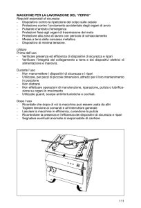 111 MACCHINE PER LA LAVORAZIONE DEL “FERRO” Requisiti