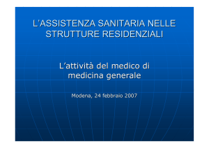 l`assistenza sanitaria nelle strutture residenziali