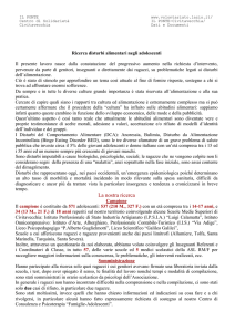Ricerca disturbi alimentari negli adolescenti