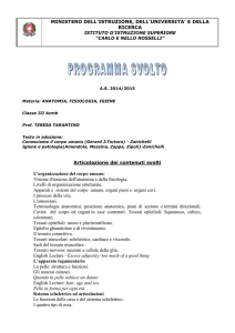 Anatomia, Fisiologia, Igiene - pro.ssa Tarantino