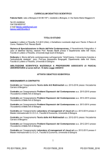 CURRICULUM DIDATTICO SCIENTIFICO