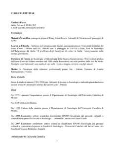 1 CURRICULUM VITAE Nicoletta Pavesi nata a Novara il 12.06