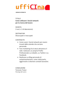 TITOLO Come utilizzare i Social network per la ricerca del lavoro