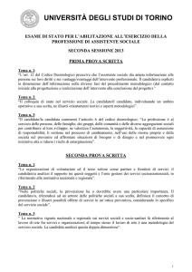 Seconda sessione - Università di Torino