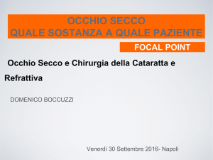 Occhio secco e chirurgia della cataratta e refrattiva