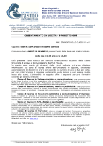 ORIENTAMENTO IN USCITA