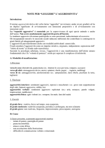 note per “leggere” l`aggressivita`
