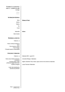 formato europeo per il curriculum vitae