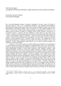 Recensione a Voltaire, Dizionario filosofico