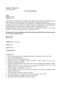 LINGUA POLACCA - Università degli studi di Bergamo