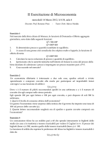 II Esercitazione di Microeconomia