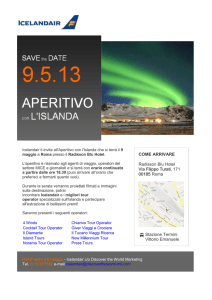 Invito Apertivo con l`Islanda Roma