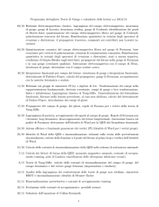Programma dettagliato Teorie di Gauge e calendario delle lezioni