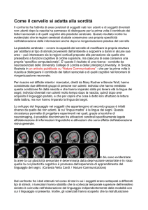 Come il cervello si adatta alla sordità