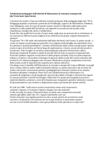 Fondamenti pedagogici dell`attività di Educazione al consumo