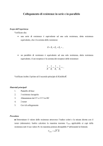 Collegamento di resistenze in serie e in parallelo