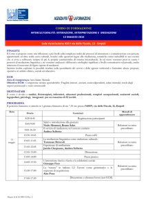 CORSO DI FORMAZIONE INTERCULTURALITÀ: INTERAZIONE