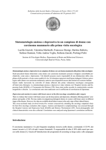 Sintomatologia ansiosa e depressiva in un campione di donne con