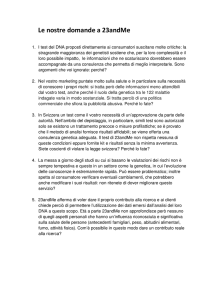 Le nostre domande a 23andMe
