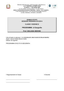 PROGRAMMA di Geografia Prof. GIULIANA BEDONI