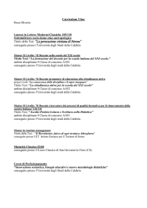 Curriculum Vitae Dott.ssa Oliverio Rosa