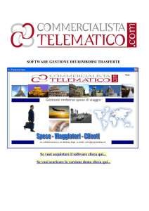 SOFTWARE GESTIONE DEI RIMBORSI TRASFERTE Se vuoi