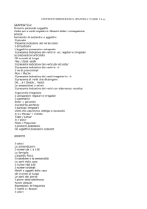 CONTENUTI MINIMI LINGUA SPAGNOLA CLASSE 1